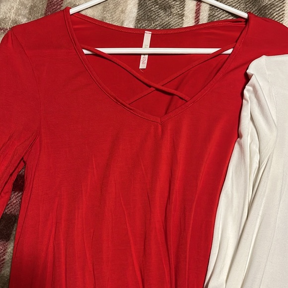 BUNDLE! Boutique tops - 2 Lime n Chili criss cross blouse sizes small and medium - Picture 2 of 3